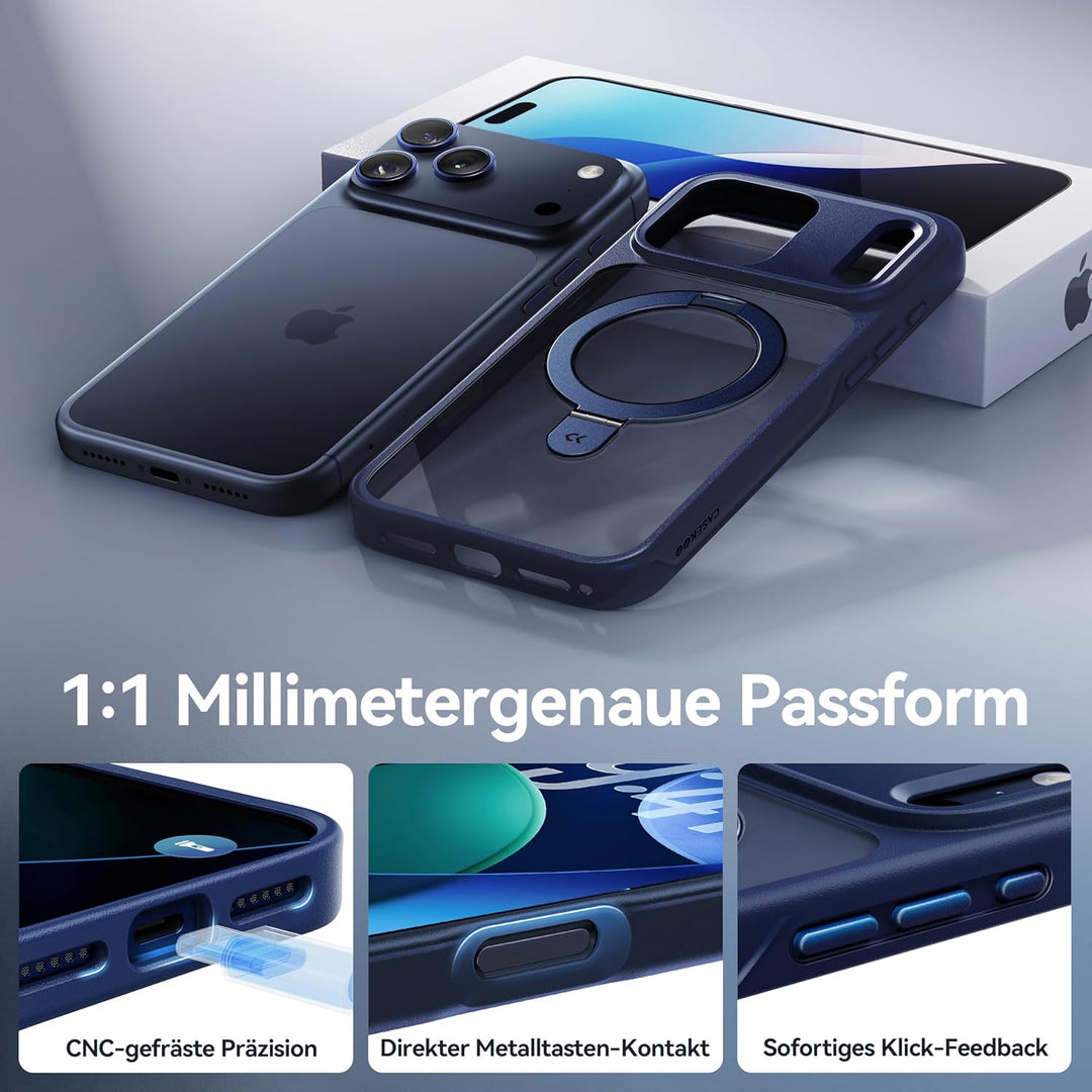 CASEKOO für iPhone 17 Pro Hülle für MagSafe [mit Ständer] [Kameraschutz & Militärschutz] Stossfeste