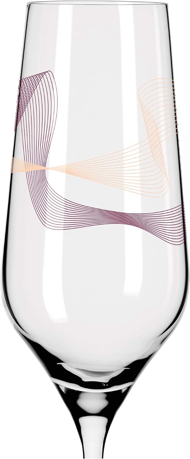 RITZENHOFF 3711001 Champagnerglas 250 ml – Serie Kristallwind Set Nr. 1 – 2 Stück mit Windillustrati