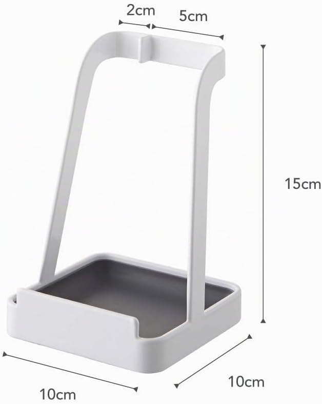 Yamazaki 2248 TOWER Ladle & Pot Lid Stand, White, Steel, Minimalist Design, 10 x 10 x 15 cm (LxWxH)