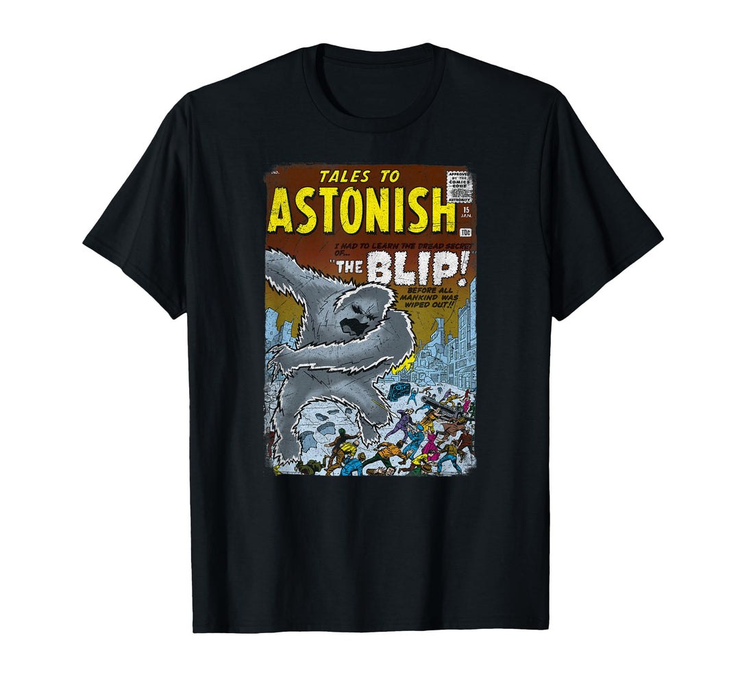 Womens Marvel Monsters Unleashed Retro Comic Intro THE BLIP T-Shirt Medium Olive