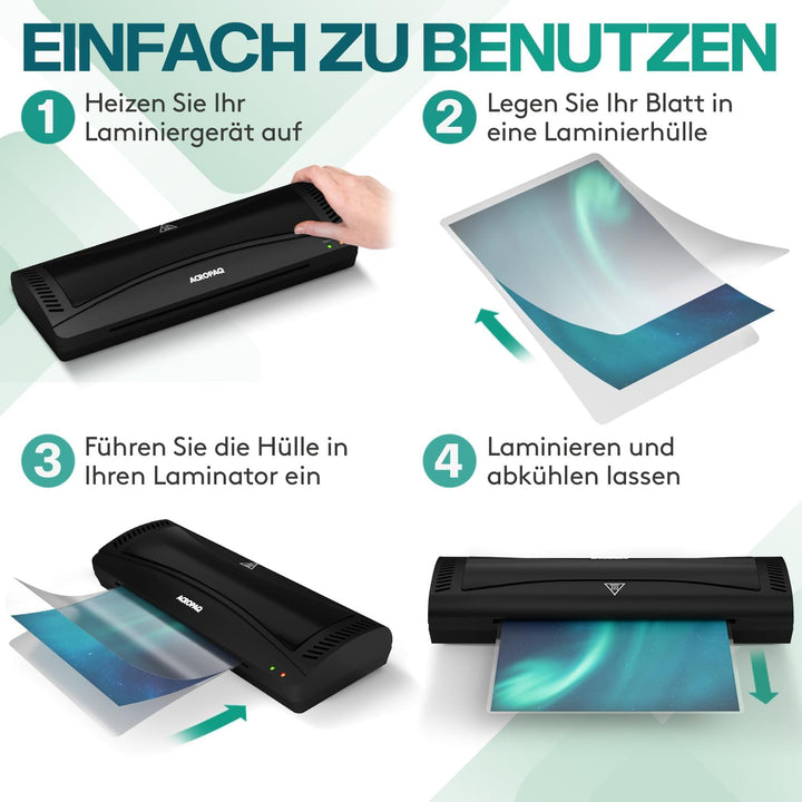 ACROPAQ Laminierfolien A3-125 mic, 50 Stück, Glaenzend, Premium Qualität, Abgerundete Ecken, Geeigne