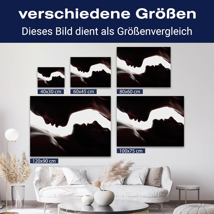 wandmotiv24 Model Motive als Leinwandbild, 80x60cm, Querformat, Mann & Frau, Yin & Yang, Photo, Mode