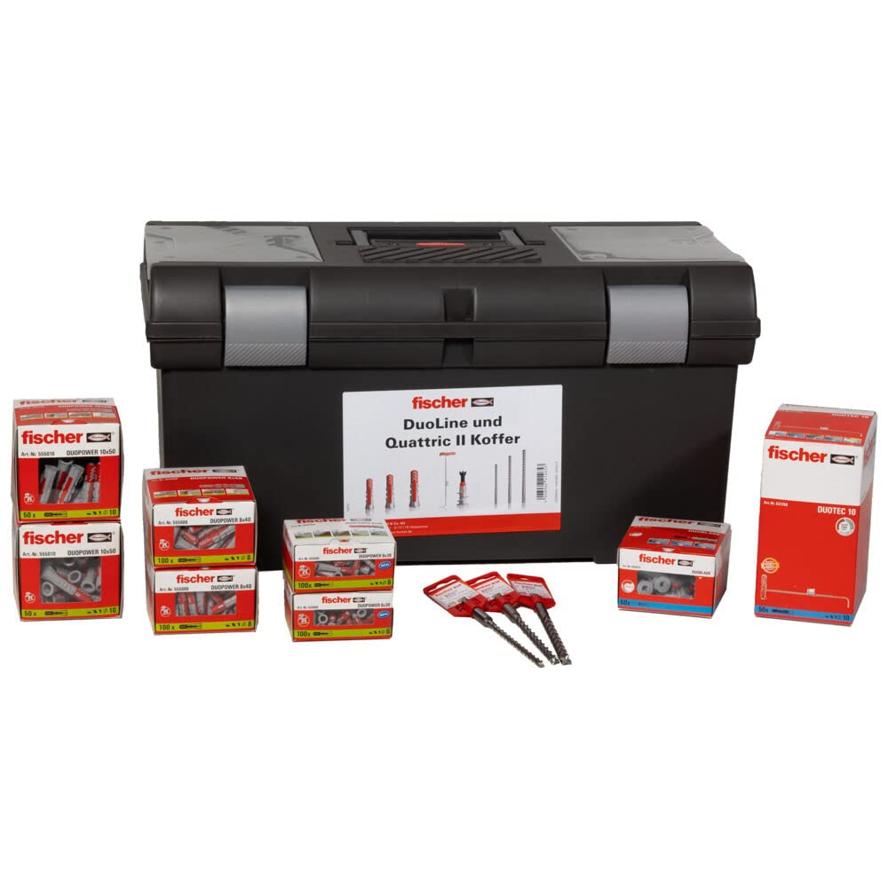 fischer 558742 Profikoffer DuoLine/Quattric II L-Boxx, Schwarz Einzelartikel DuoLine / Quattric II P
