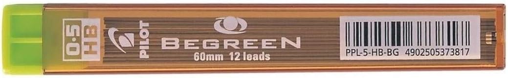 Pilot Begreen Druckbleiminen, 0,5 mm, Härtegrad HB, 12 Tuben, 144 Minen