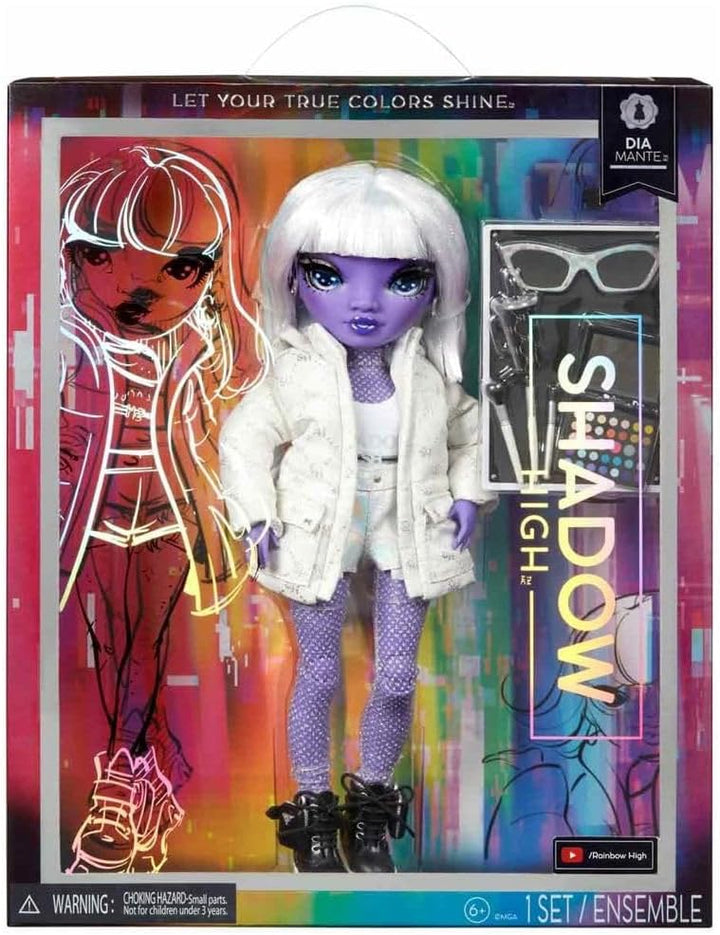 SHADOW HIGH Rainbow High Dia MANTE - Lila Modepuppe mit modischem Outfit und mehr als 10 bunten Spie