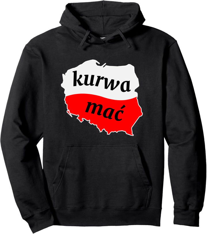 Lustiges Kurwa Mac Polen polnische Flagge Fluchen Pullover Hoodie