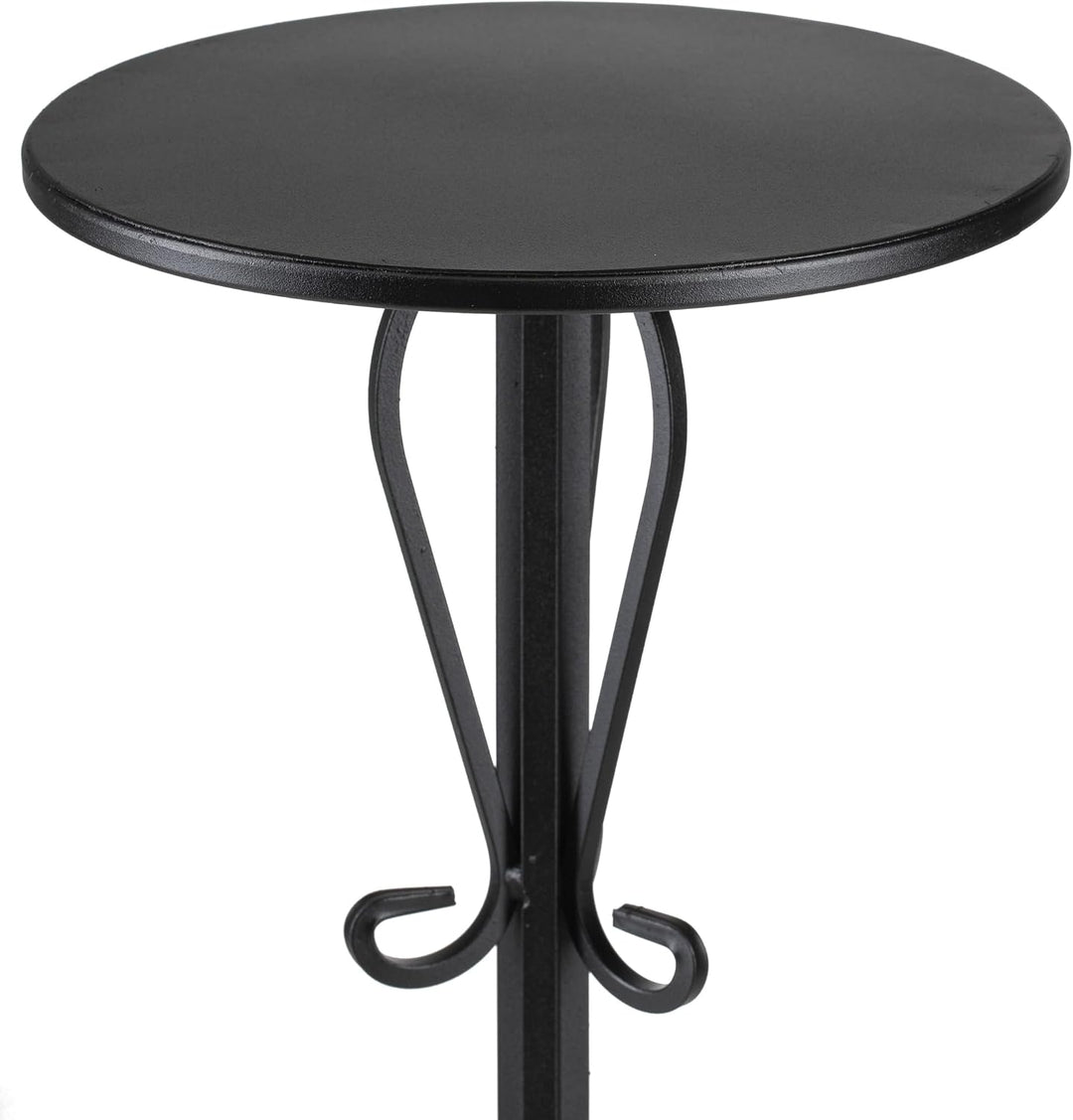 Rund Pflanzenständer Metall 55 cm Hoch | Handgefertigter Blumenhocker Metall mit Dekorativen Element