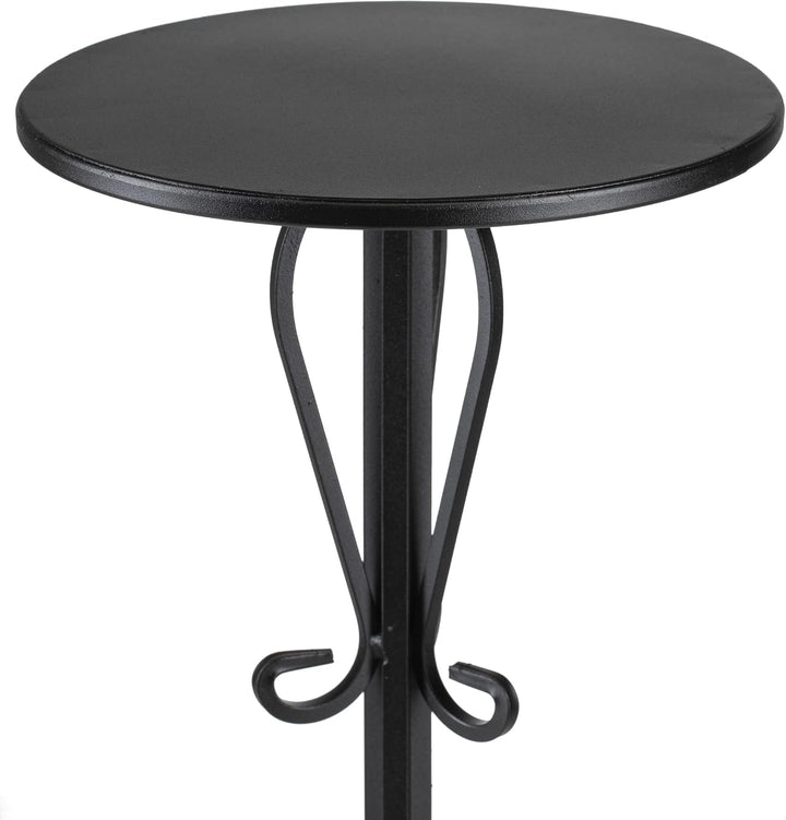 Rund Pflanzenständer Metall 55 cm Hoch | Handgefertigter Blumenhocker Metall mit Dekorativen Element