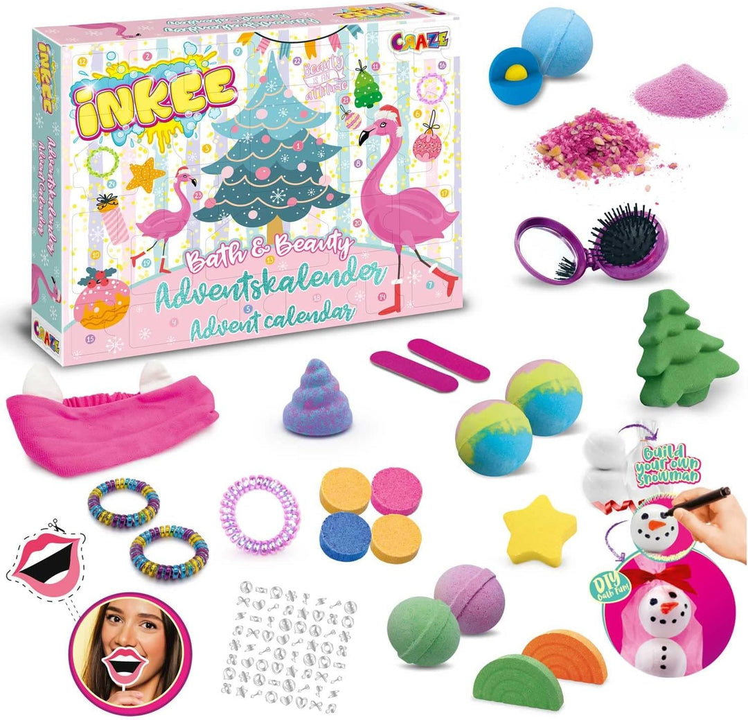 INKEE Bath &amp; Beauty Adventskalender Kinder - Badespass Spielzeug Adventskalender, Weihnachtskalender
