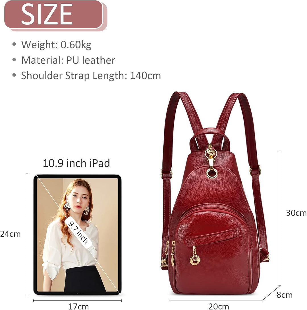 DIRRONA Damen Rucksack Beiläufig Kleine Brusttasche für Damen Multifunktionale Reise Wasserdicht Sch
