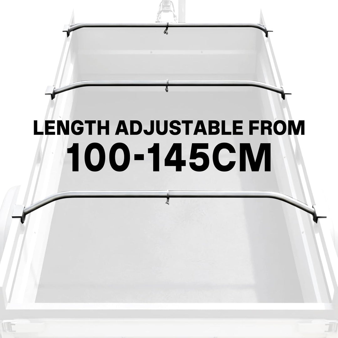 Planen Bügel, Planenbügel Flachplanenbügel 100-145 cm, Universell Anhängerplanen Haltebügel, Langleb