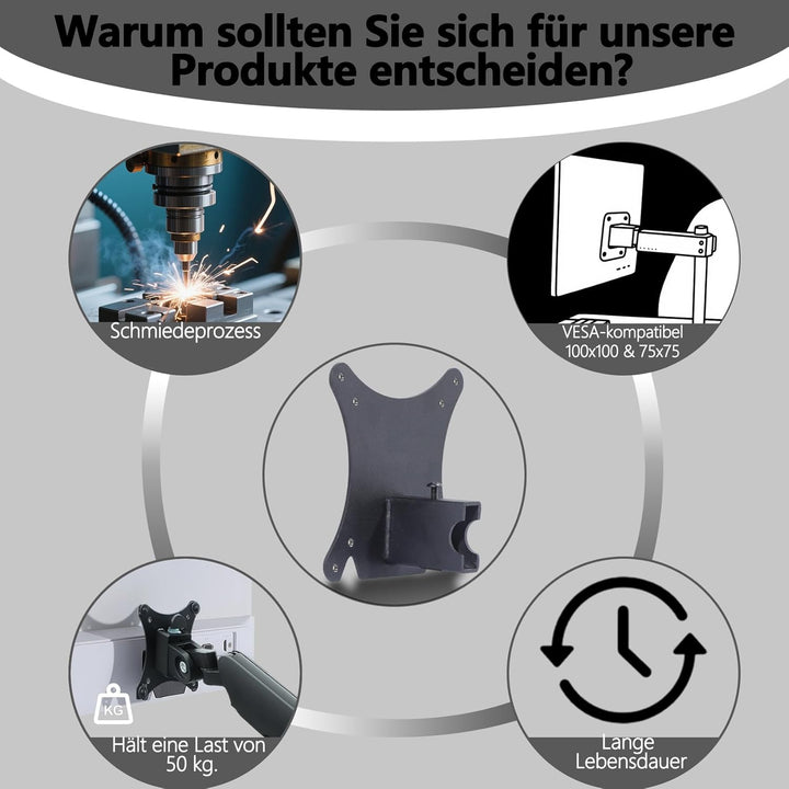 527sa VESA-Adapter kompatibel mit HP M-Serie und 5-Serie Monitoren (Passend für M22f,M24f,M24fd,M24f