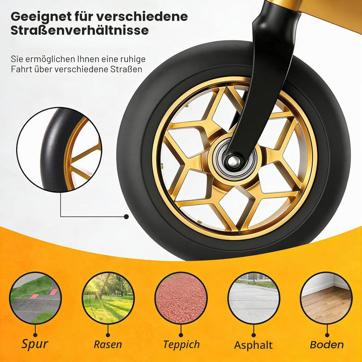 2 Stück Rutschfest Stunt Scooter Rollen, Stossdämpfend 110 mm Stunts Scooters Reifen Geräuscharm Gol
