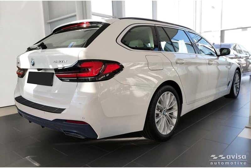 Avisa Matt-Schwarz Edelstahl Heckstossstangenschutz kompatibel mit BMW 5er Touring (G31) Facelift 20