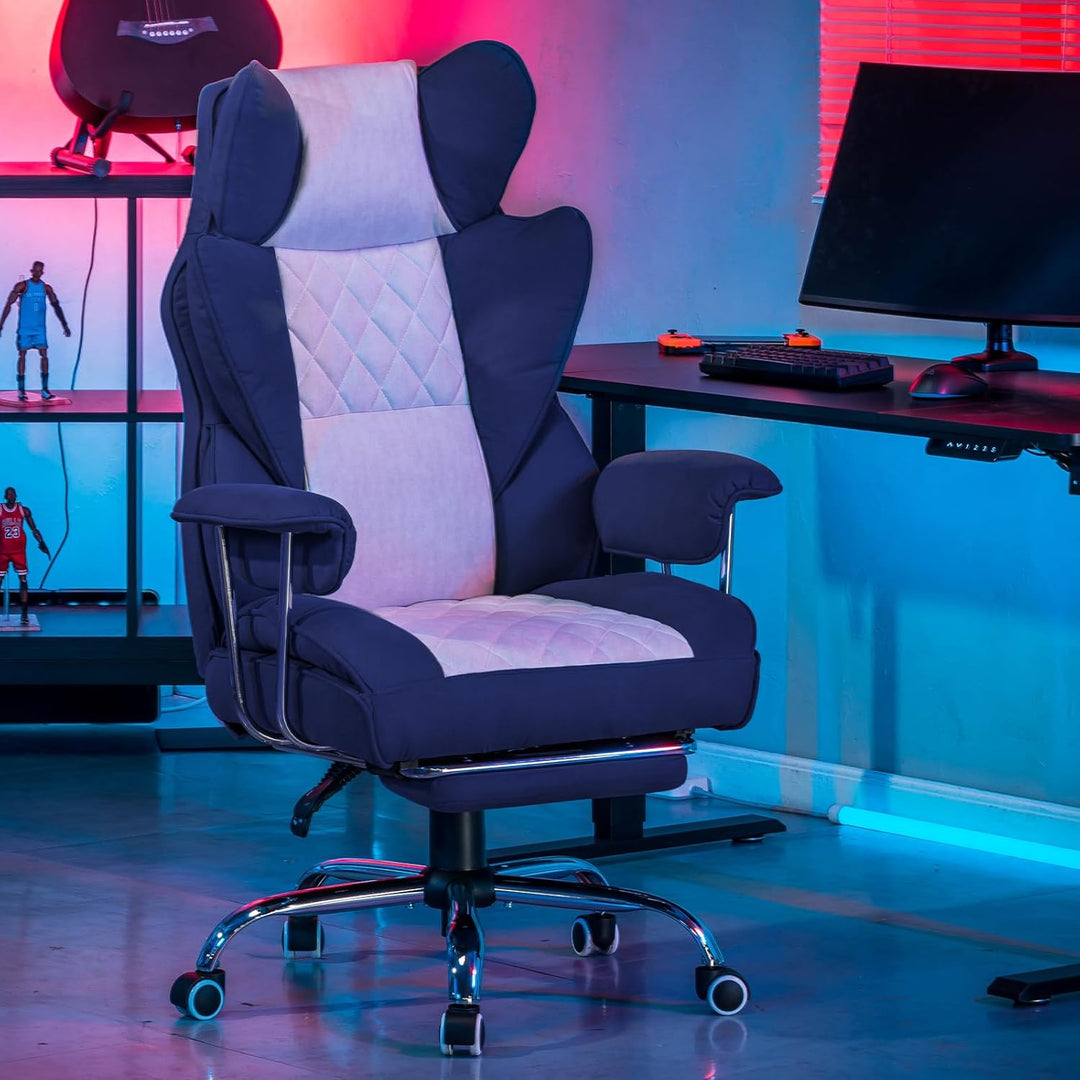 GTPLAYER Gaming Stuhl, Bürostuhl mit Taschenfeder-Lendenwirbelstütze, breiter Büro-Computersessel mi