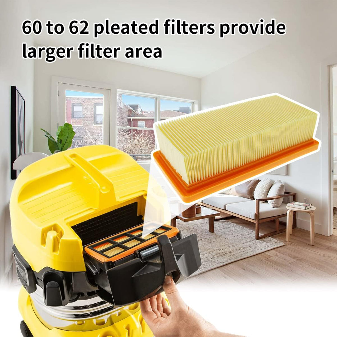 WuYan 2 Stück Flachfaltenfilter Für Kärcher AD 4 Premium Filter KFI 7420 Staubsaugerfilter für Kärch