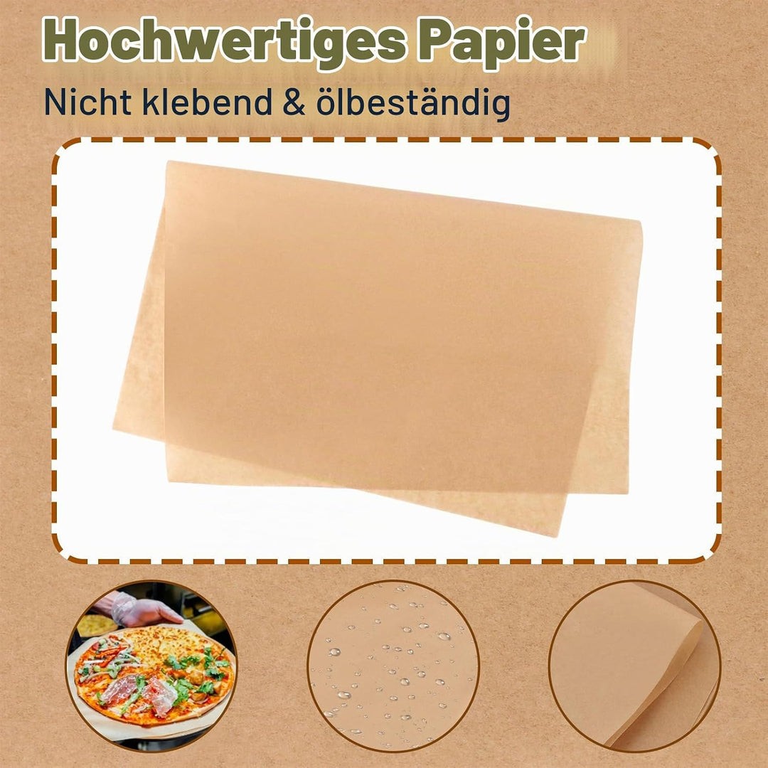 300 Stück backpapier ohne PFAS, 30x40cm Backpapierzuschnitte, Pergamentpapier zum Backen, Butterbrot
