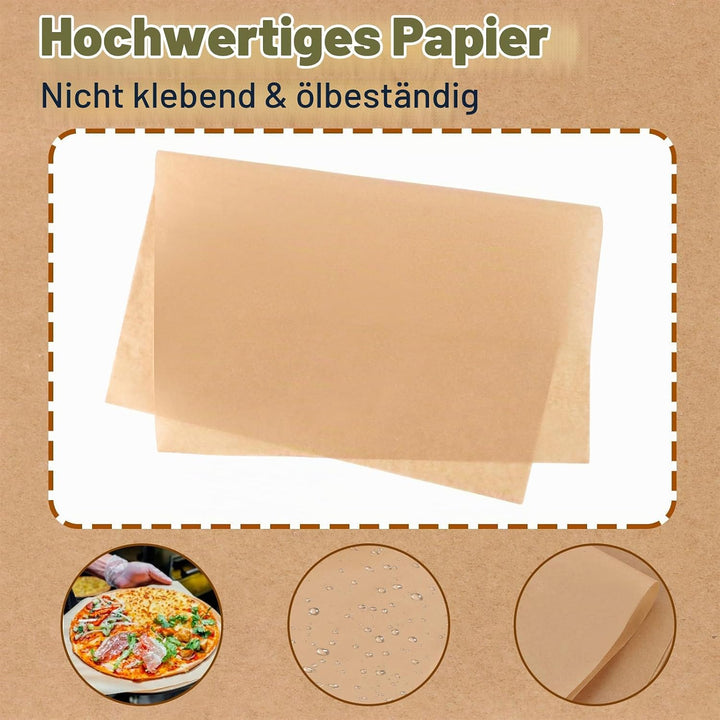 300 Stück backpapier ohne PFAS, 30x40cm Backpapierzuschnitte, Pergamentpapier zum Backen, Butterbrot