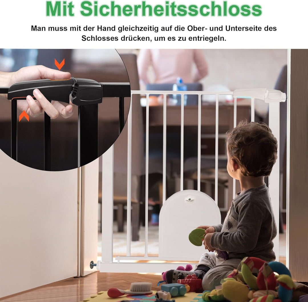 UISEBRT Treppenschutzgitter Türschutzgitter Ohne Bohren Treppengitter mit Katzentür Haustiertür, für