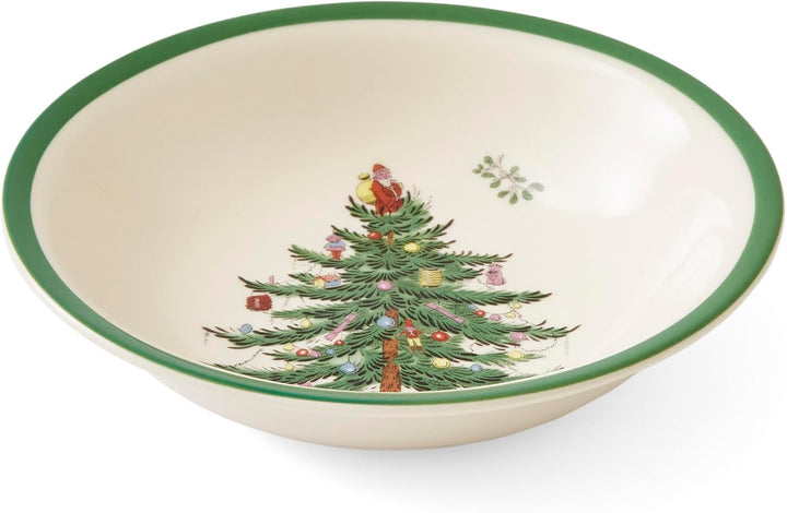 Portmeirion Spode Weihnachtsbaum, 5,5 Zoll Müslischalen Set, Steingut Schalen für Frühstück, Haferfl