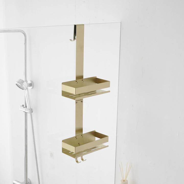 Duschablage zum Hängen Gold, Duschablage 0hne Bohren aus Edelstahl SUS304, Shampoo Duschgel Halterun