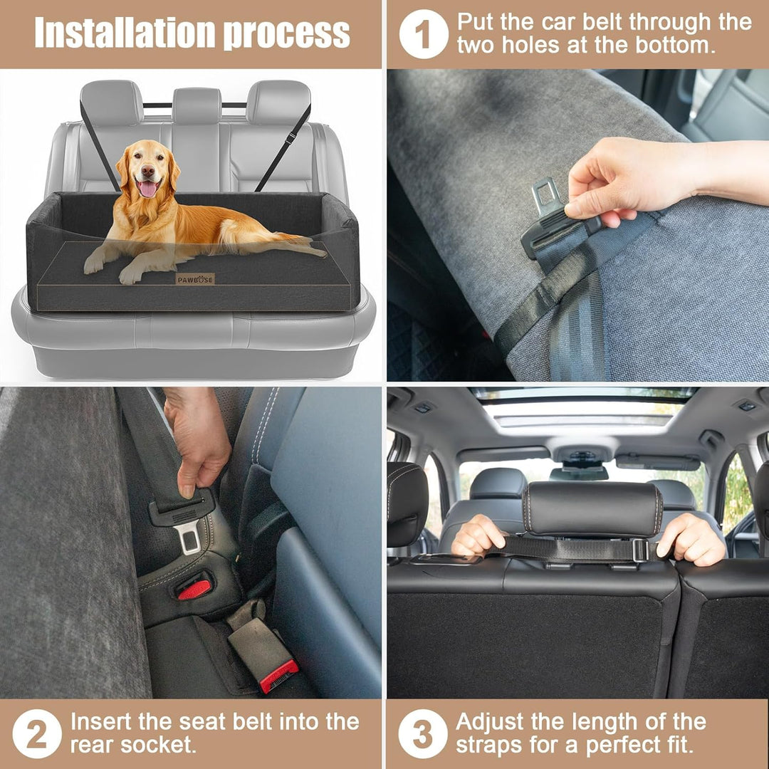 Hunde Autositz, Hunde Autobett für grosse Hunde bis zu 100Lbs, waschbar Hund Booster Autositz, Beque