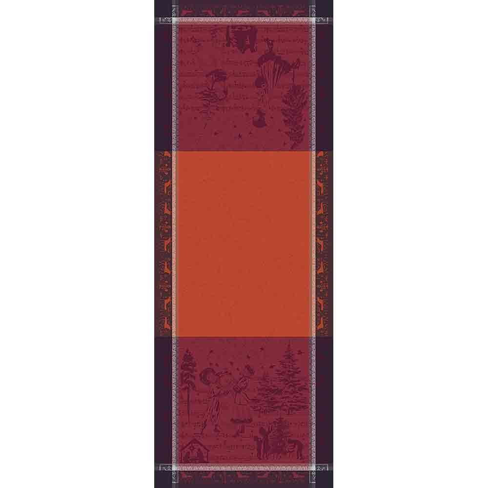 Garnier-Thiebaut Chant De Noel Tischläufer aus französischem Jacquard, 55,9 x 150,9 cm, Grün Sweet T