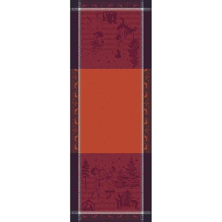 Garnier-Thiebaut Chant De Noel Tischläufer aus französischem Jacquard, 55,9 x 150,9 cm, Grün Sweet T