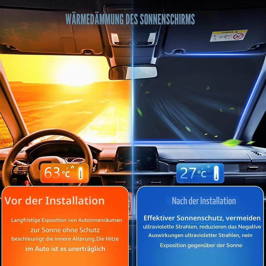 8PCS Sonnenschutz Auto Frontscheibe für VW Touran 5T 2016-2025 | Keine Saugnäpfe Erforderlich, Therm