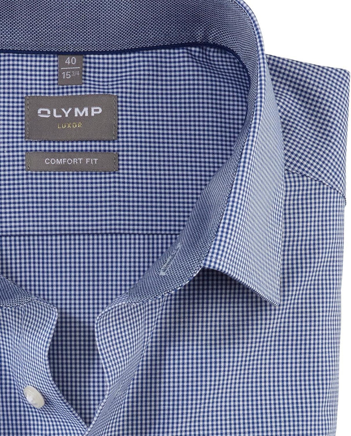 OLYMP Luxor comfort fit Hemd Langarm Karo 40 Dunkelblau, 41