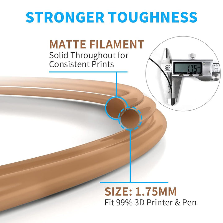GEEETECH Matte PLA Filament, 3D-Drucker PLA Filament 1 kg Spule, Genauigkeit +/- 0,03 mm, Hautfarbe,