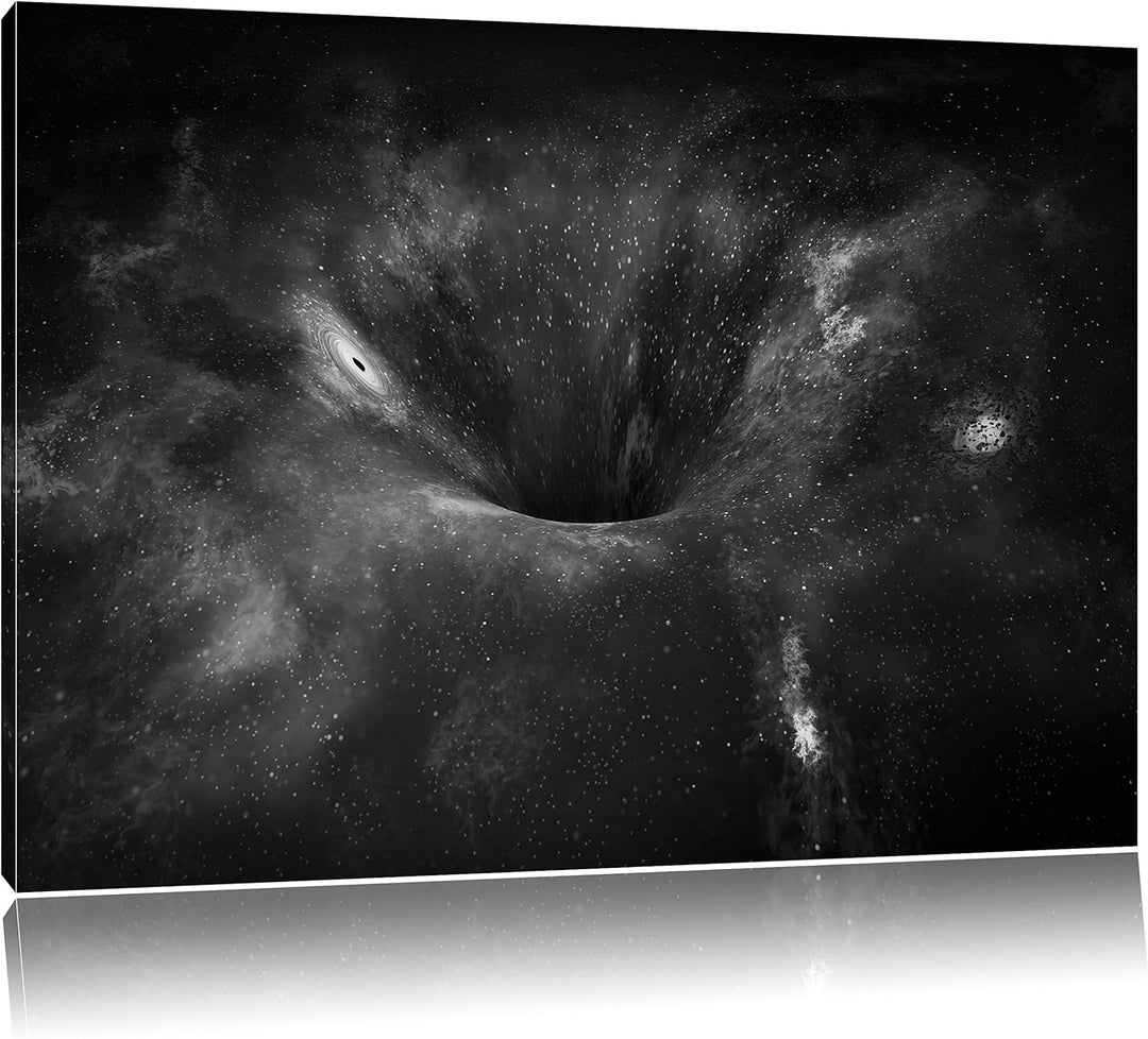 Pixxprint Loch im Weltall als Leinwandbild/Grösse: 100x70 cm/Wandbild/Kunstdruck/fertig bespannt, 10