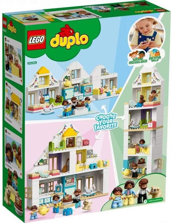 LEGO DUPLO Town Modular Playhouse 10929 Dollhouse with Furniture and a Family, Great Educational Toy