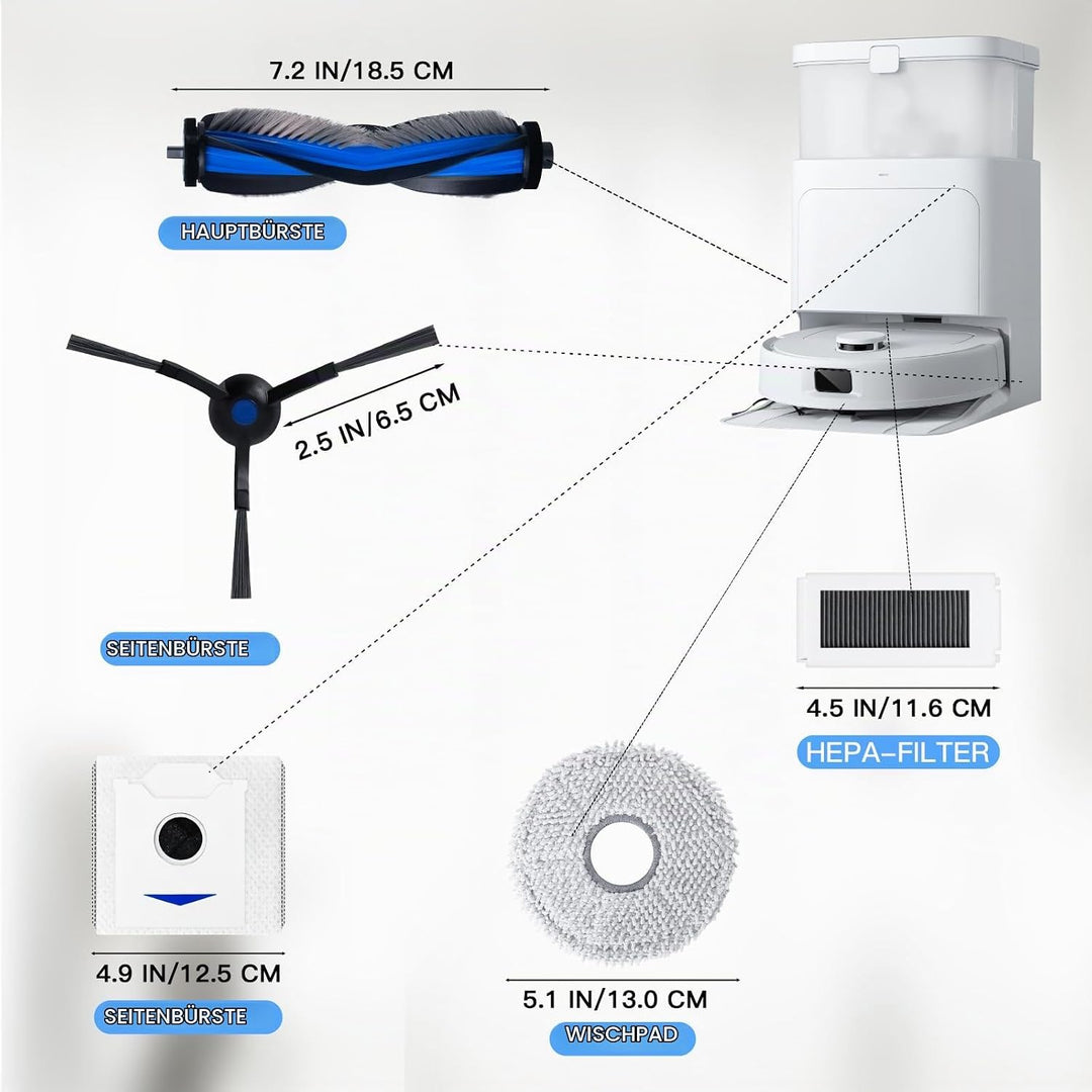 Fixbetter Zubehörset für Ecovacs Deebot N30 PRO OMNI / N30 PRO / N30 OMNI Roboterstaubsauger, 1 Roll