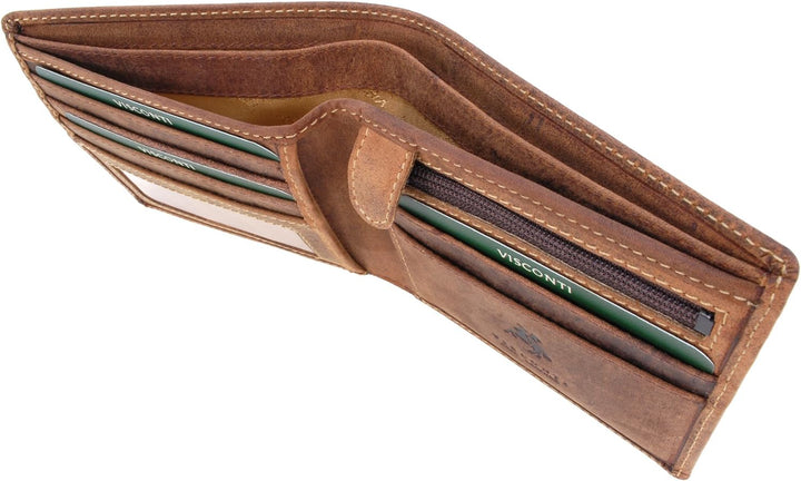 VISCONTI - Leder - Herrengeldbörse aus Echtleder - Kreditkartensteckplätze & mit Geschenkbox - Jäger