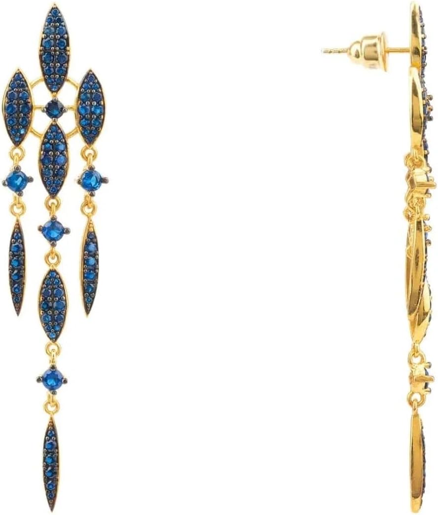 Latelita VALENCIA STATEMENT TROPFENOHRRING SAPHIR BLAU CZ GOLD
