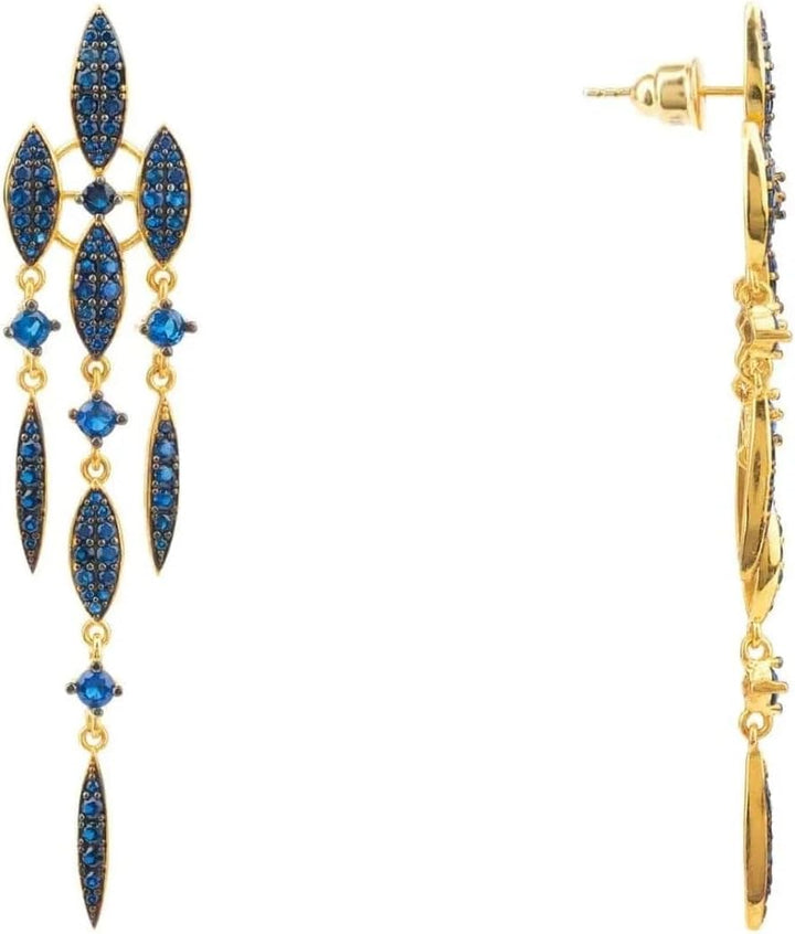 Latelita VALENCIA STATEMENT TROPFENOHRRING SAPHIR BLAU CZ GOLD