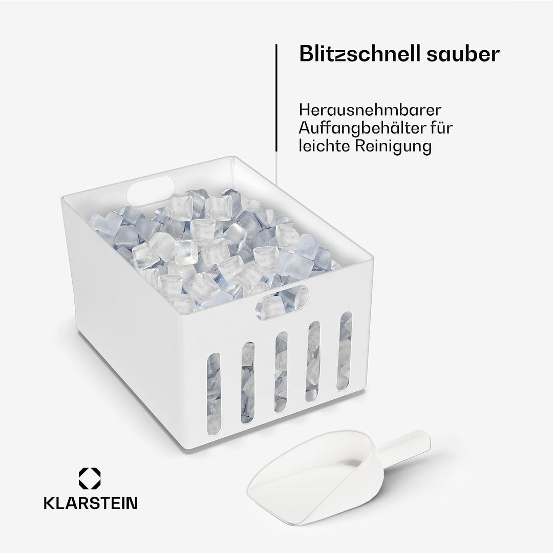 Klarstein Eiswürfelmaschine Icefestival Cube – 20 kg/24 h Eiswürfelbereiter, 400 W, Eiswürfel &amp; Geri