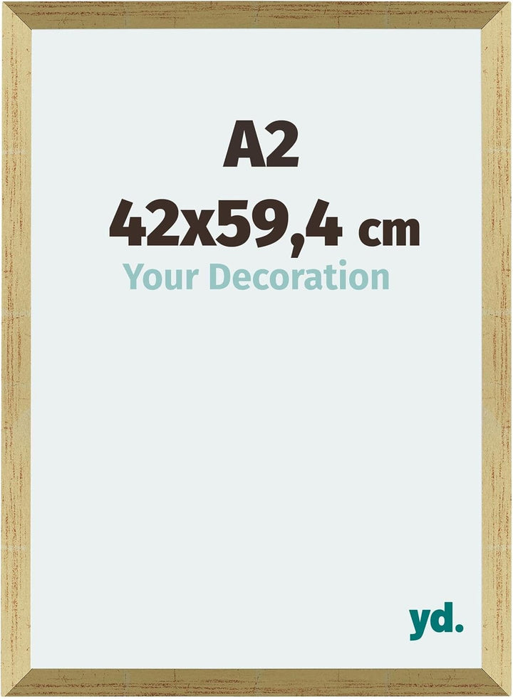 yd. Your Decoration - Bilderrahmen DIN A2 42x59,4 cm - Bilderrahmen aus MDF mit Acrylglas - Antirefl