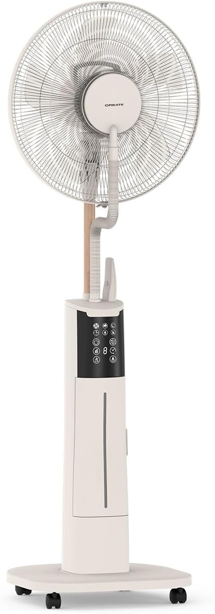 CREATE / AIR MIST PRO/Oszillierender Vernebelungsventilator mit Fernbedienung Cremeweiss/Leise, Vent