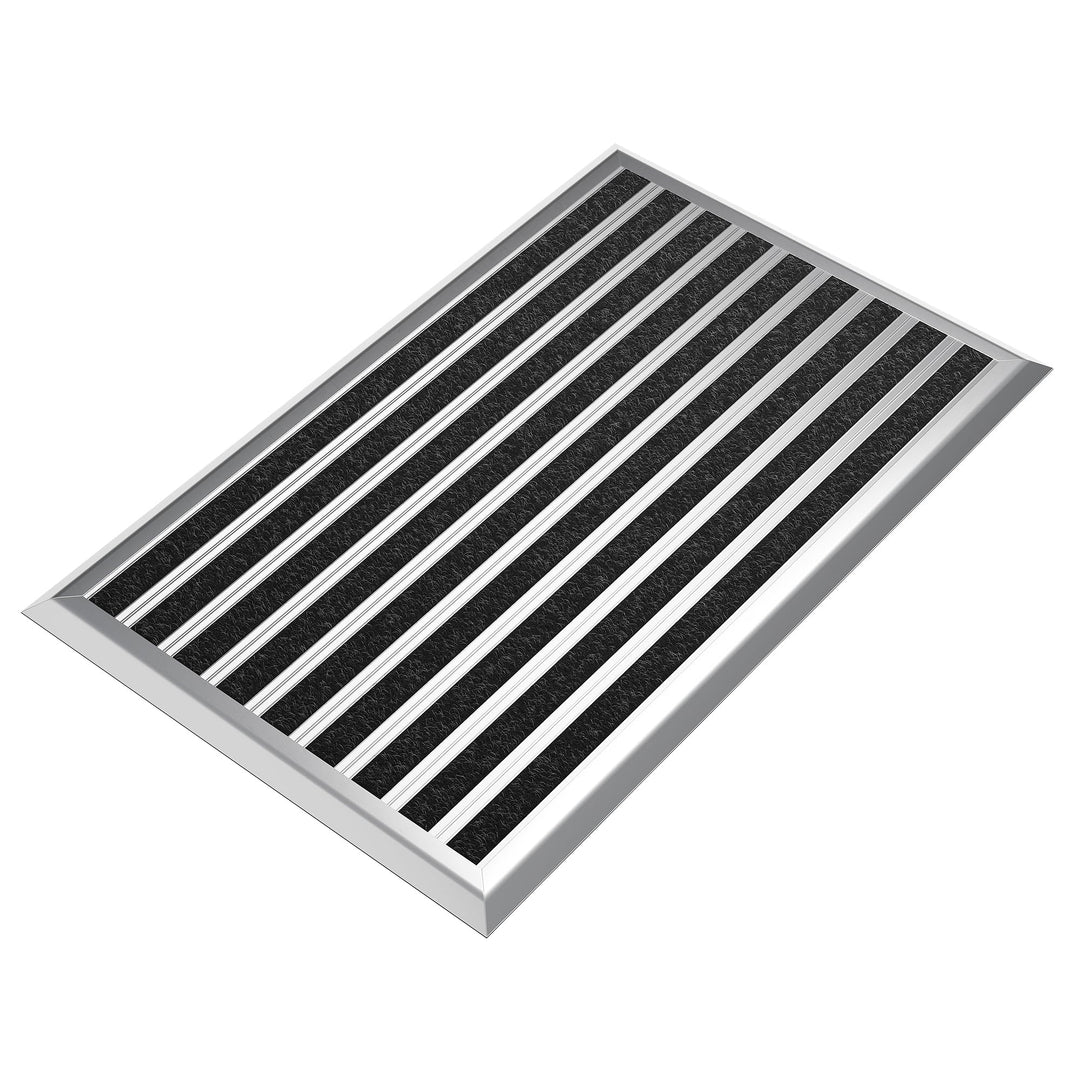 Fussmatte aussen grau 80 x 50 cm, Aluminium Fussmatten, Fussabtreter aussen, Schmutzfang Alu, Schmut