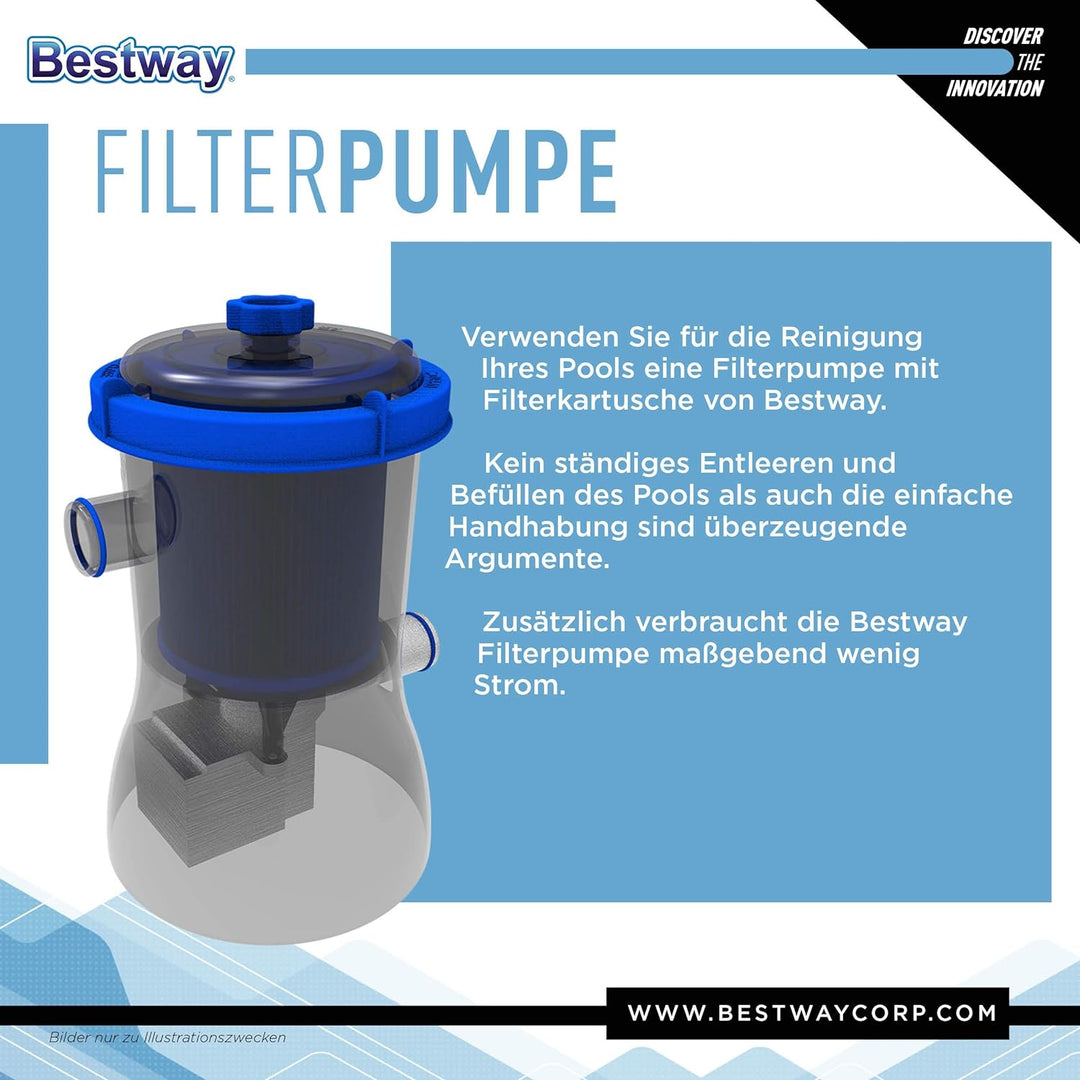 Bestway Fast Set™ Pool, 457 x 84 cm, Set mit Filterpumpe, rund, blau, 457 x 84 cm
