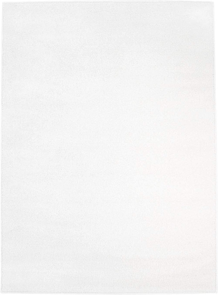 carpet city Teppich-Läufer Einfarbig Uni Flachfor Soft & Shiny in Weiss für Wohnzimmer; Grösse: 80x1