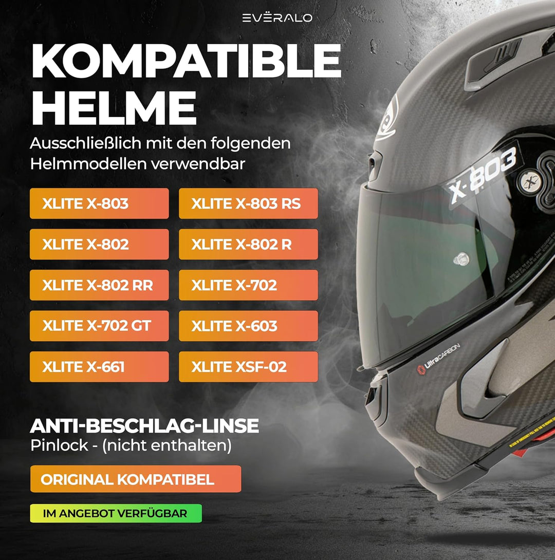Everalo Kompatibel mit Xlite 802rr Visier - x802 - x802r - x802rr - x803 - x803rs - x702 - x603 - x6