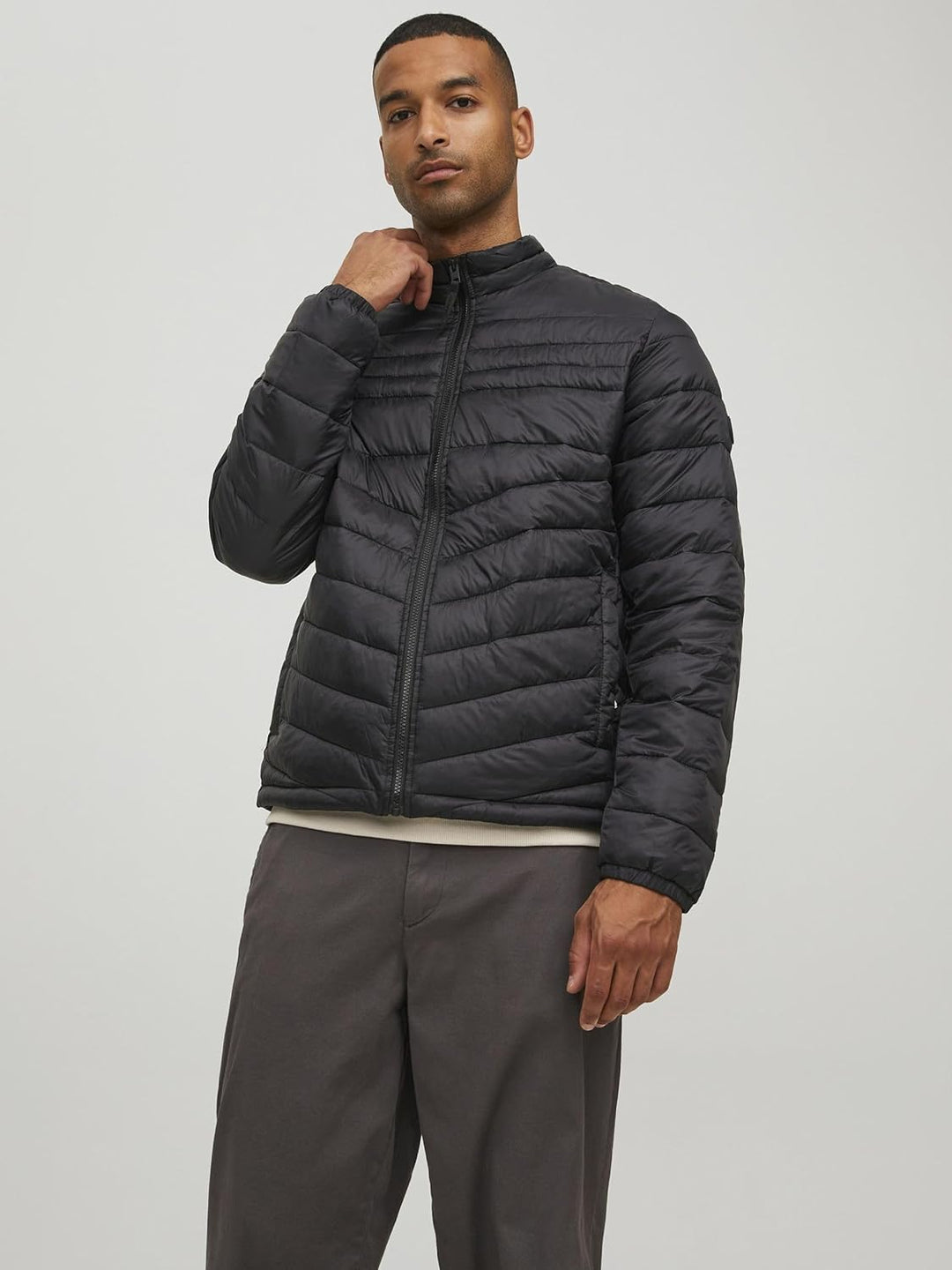 JACK & JONES Herren Jjehero Puffer Collar Noos Jacke M Schwarz, M Schwarz