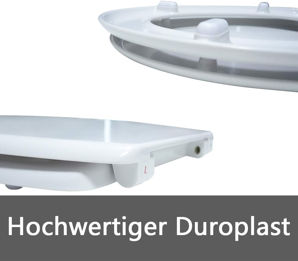 Aufun Toilettendeckel Absenkautomatik WC Sitz Klobrille mit Softclose Toilettensitz aus Hartplastik