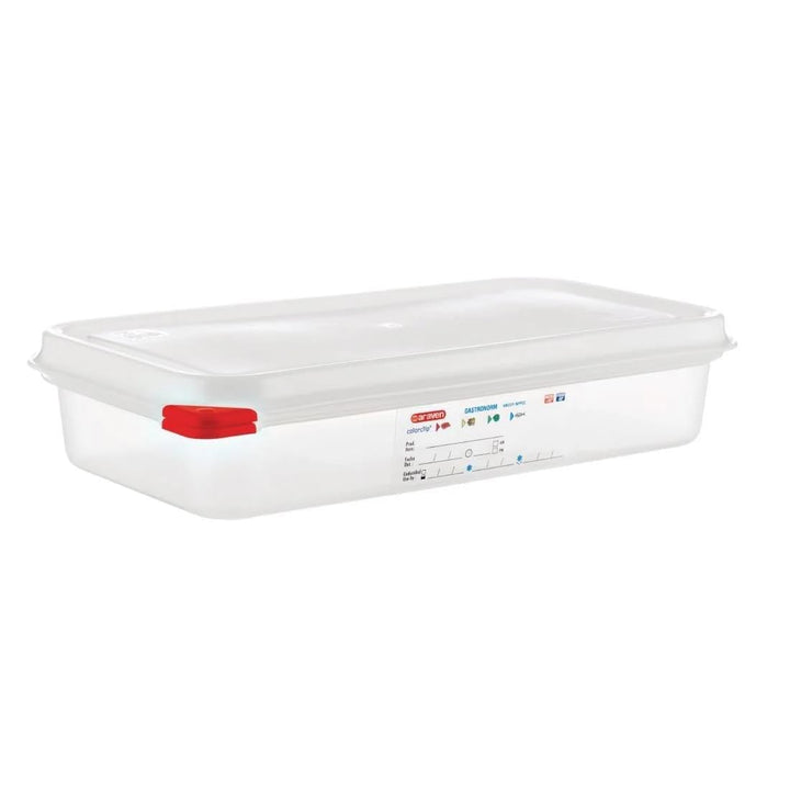 Araven 03352 Frischhaltedosen aus Polypropylen, mit Deckel, GN 1/3, 2,5 l, 65 mm, mit Griff, 4 Stück