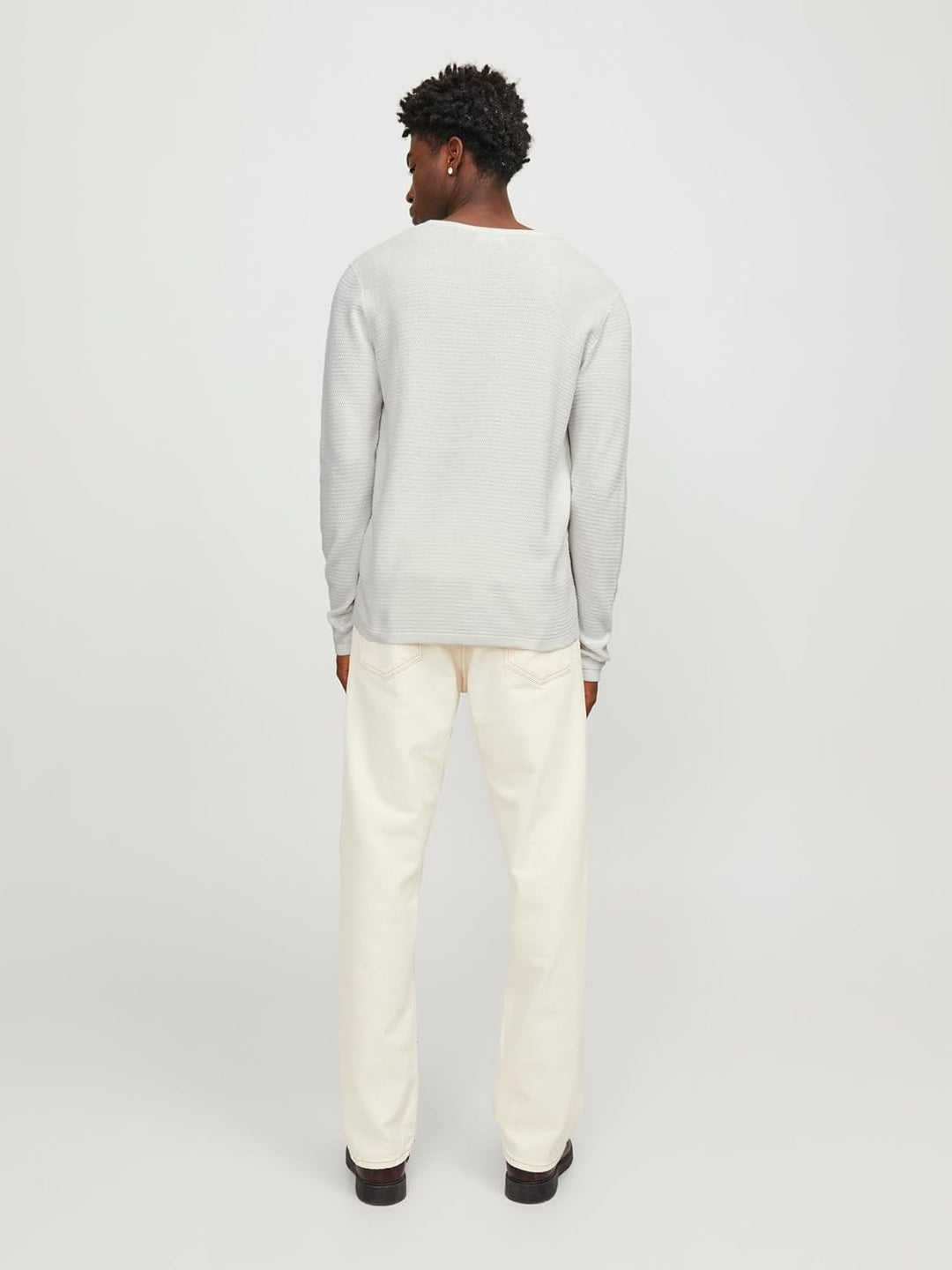 JACK & JONES Herren Jjegreg Knit Crew Neck Sn Strickpullover, Cloud Dancer