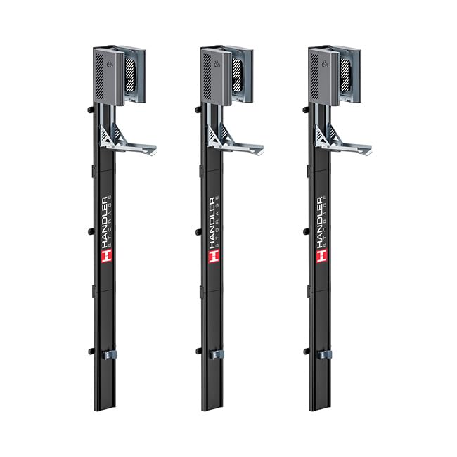 HANDLER Storage Fahrradlift 3ER-SET, Vertikale Wandhalterung in grau für E-Bikes &amp; Fahrräder bis 32k