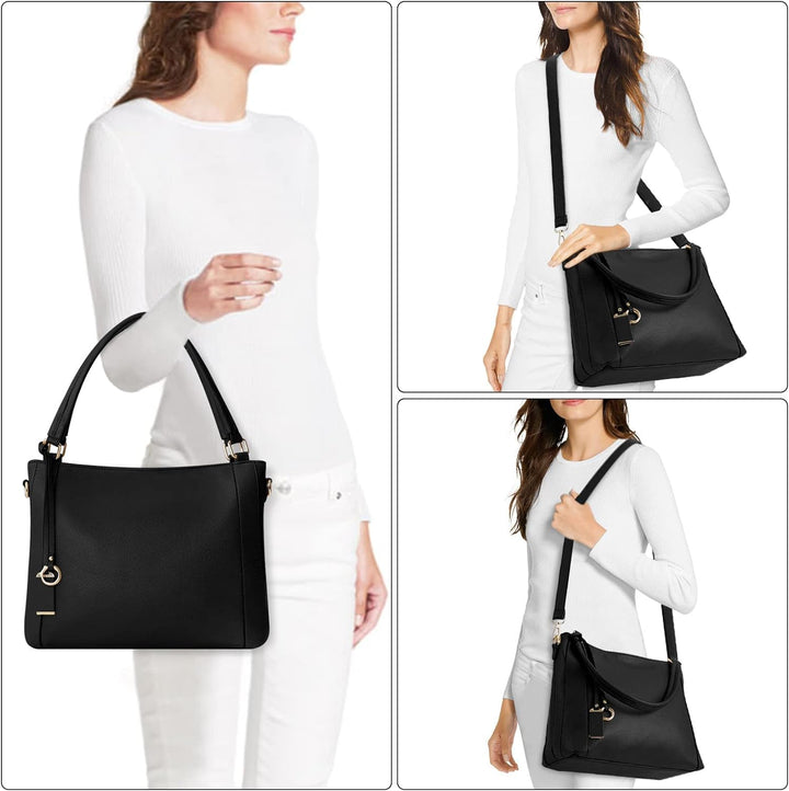 HAWEE Mode Damen Handtasche aus Weiches PU-Leder Umhängetasche Grosse Schultertasche mit Reissversch